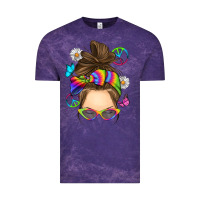 Cloud Purple messy bun tie dye Vintage Tee - RanaPortraitStore