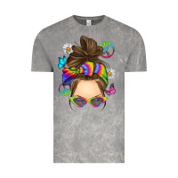 Cloud Rock messy bun tie dye Vintage Tee - RanaPortraitStore