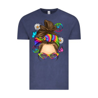 Vintage Denim messy bun tie dye Vintage Tee - RanaPortraitStore