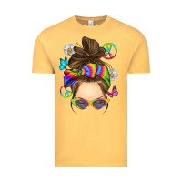 Vintage Mustard messy bun tie dye Vintage Tee - RanaPortraitStore