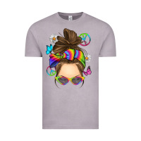 Vintage Zinc messy bun tie dye Vintage Tee - RanaPortraitStore
