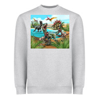 Heather Grey dinosaurs Heavyweight Sweatshirt - TumblerDesignByShophia