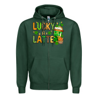 Sports Green St. Patrick's Lucky a latte Zipper Hoodie - OliviaCreatesArt