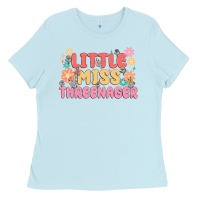 Baby Blue little miss threenager Ladies Tee - MaliasSmallBusiness