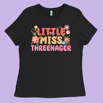 Little Miss Threenager Ladies Tee Designed By Maliassmallbusiness