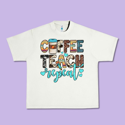 Coffee Teach Repeat Urban Heavy Tee Designed By Jahusdesignshop