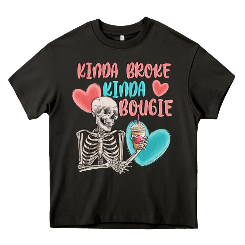 Kinda Broke Kinda Bougie Heavy Core Tee by MaliasSmallBusiness | Teevron