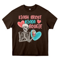 Chocolate Brown kinda broke kinda bougie Heavy Core Tee - MaliasSmallBusiness