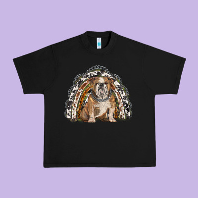 English Bulldog Rainbow Urban Heavy Tee Designed By Barkaloodesign