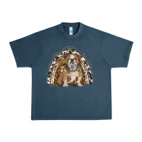 Midnight Navy english bulldog rainbow Urban Heavy Tee - BarkalooDesign