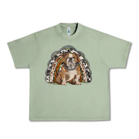 Oil Green english bulldog rainbow Urban Heavy Tee - BarkalooDesign