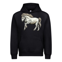 Black percheron horse Urban Hoodie - LillyAllenDesigns
