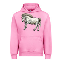 Fuchsia Pink percheron horse Urban Hoodie - LillyAllenDesigns