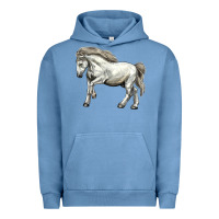 Pigment Pebble Blue percheron horse Urban Hoodie - LillyAllenDesigns