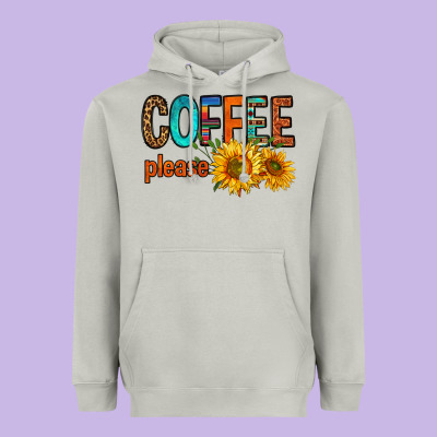 Coffee Please Western Doodle Letters Heavyweight Hoodie Designed By Fadigitalartstudio