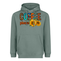 Sage coffee please western doodle letters Heavyweight Hoodie - FaDigitalArtStudio