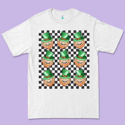 Boujee Checker Board Leprechaun Premium Tee Designed By Maliassmallbusiness