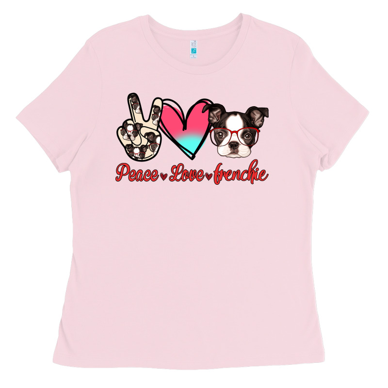 Peace Love Frenchie Ladies Tee by Jasminsmagicworld | Teevron