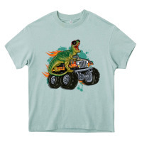Arona monster truck and t rex dinosaur Heavy Core Tee - MaliasSmallBusiness