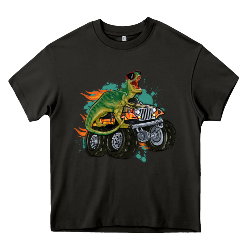 Monster Truck And T Rex Dinosaur Heavy Core Tee by MaliasSmallBusiness | Teevron