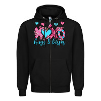 Black xoxo hugs and kisses olivia Zipper Hoodie - OliviaCreatesArt