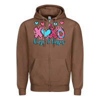 Chestnut xoxo hugs and kisses olivia Zipper Hoodie - OliviaCreatesArt