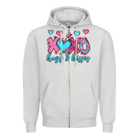 Dove Grey xoxo hugs and kisses olivia Zipper Hoodie - OliviaCreatesArt