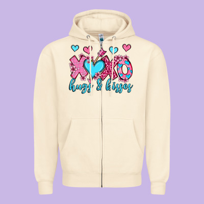 Xoxo Hugs And Kisses Olivia Zipper Hoodie Designed By Oliviacreatesart