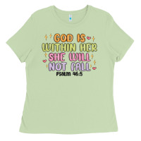 Matcha god is within her she will not fall Ladies Tee - MaliasSmallBusiness