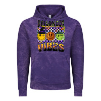 Cloud Purple halloween vibes smiley face Vintage Hoodie - BarkalooDesign