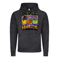 Vintage Black halloween vibes smiley face Vintage Hoodie - BarkalooDesign