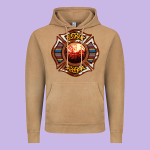 Western Firefighter Symbol Vintage Hoodie Designed By Ranaportraitstore