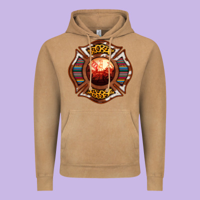 Western Firefighter Symbol Vintage Hoodie Designed By Ranaportraitstore