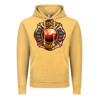 Vintage Mustard Western Firefighter Symbol Vintage Hoodie - RanaPortraitStore
