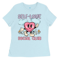 Baby Blue self love social club Ladies Tee - MaliasSmallBusiness