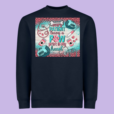 Every Patient Leaves A Paw Print In My Heart Heavyweight Sweatshirt Designed By Tumblerdesignbyshophia