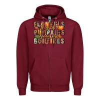 Burgundy flannels hayrides pumpkins  bonfires Zipper Hoodie - FaDigitalArtStudio