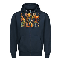 Navy flannels hayrides pumpkins  bonfires Zipper Hoodie - FaDigitalArtStudio