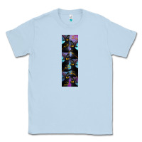 Dusty Blue Black Cat Halloween Classic Tee - LillyAllenDesigns