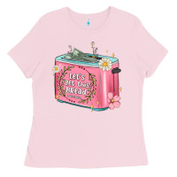 Bubblegum Pink let s get this bread malia Ladies Tee - MaliasSmallBusiness