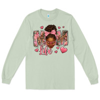 Matcha Afro Messy Bun Mom Life Long Sleeve Tee - texasbilliewilder