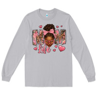 Moon Dust Afro Messy Bun Mom Life Long Sleeve Tee - texasbilliewilder