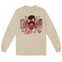 Mushroom Afro Messy Bun Mom Life Long Sleeve Tee - texasbilliewilder