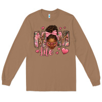 Toasted Coconut Afro Messy Bun Mom Life Long Sleeve Tee - texasbilliewilder