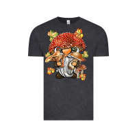 Vintage Black mushroom gnome Vintage Tee - BarkalooDesign