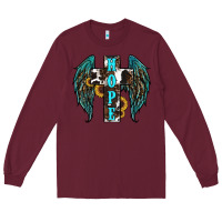 Burgundy Western Wings Cross Hope Long Sleeve Tee - RanaPortraitStore