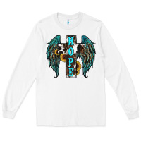White Western Wings Cross Hope Long Sleeve Tee - RanaPortraitStore