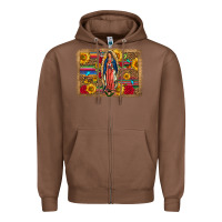 Chestnut Our Lady Of Guadalupe Glitter Leopard Flowers Zipper Hoodie - FaDigitalArtStudio