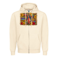 Sandshell Our Lady Of Guadalupe Glitter Leopard Flowers Zipper Hoodie - FaDigitalArtStudio