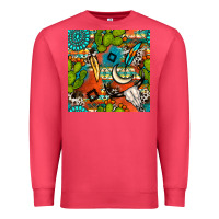Cardinal western cactus aztec seamless pattern Premium Sweatshirt - BundleAndBundleShop